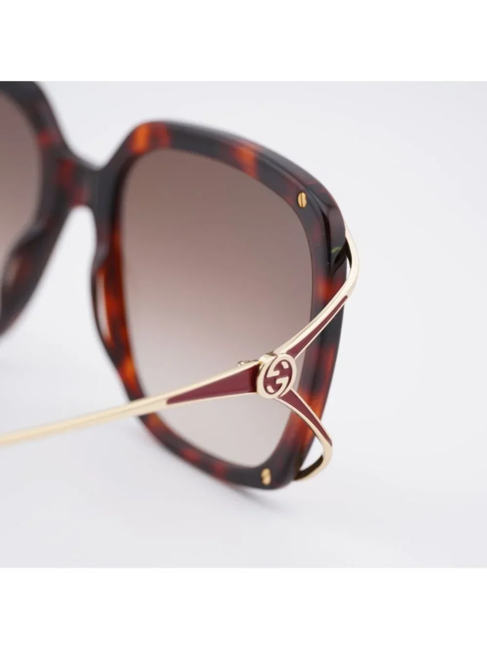 Gucci GG0647S 002 Sunglasses Havana Square Frame, Brown Lenses